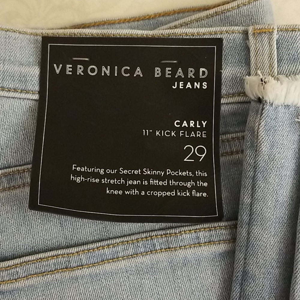 Veronica Beard Carly Kick Flare Jeans Size 29 Light Wash Blue - Picture 3 of 10